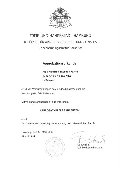 Approbationsurkunde